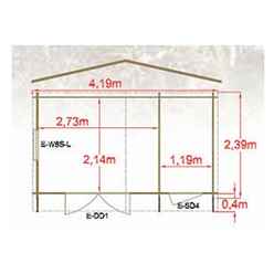 4.19m X 2.39m All Purpose Log Cabin - 44mm Wall Thickness
