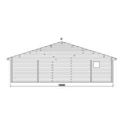 6m X 10m Premier Chalet Log Cabin (with Mezzanine) - 70mm Wall Thickness - Double Glazing