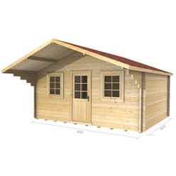 4m X 5m Paris Log Cabin - Double Glazing - 34mm Wall Thickness