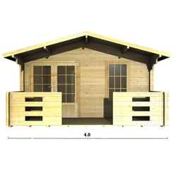 4m X 5m Premier Valloire Log Cabin - Double Glazing - 34mm Wall Thickness
