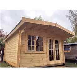 4m X 5m Premier Oslo Log Cabin - Double Glazing - 44mm Wall Thickness
