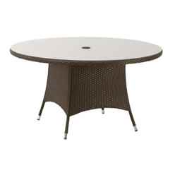 6 Seater Mocha Brown Round Dining Set - Free Next Working Day Delivery (mon-Fri)