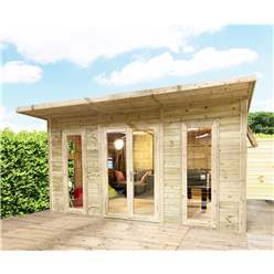  4m x 3m (13ft x 10ft) Insulated 64mm Pressure Treated Garden Office + Free Installation