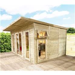  3m x 4m (10ft x 13ft) Insulated 64mm Pressure Treated Garden Office + Free Installation