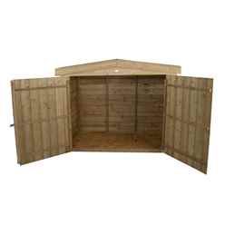 Pressure Treated Overlap Apex Large Outdoor Store With Tongue and Groove Front Panel and Doors (152 x 198 x 81 cm)