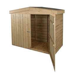 Pressure Treated Overlap Apex Large Outdoor Store With Tongue and Groove Front Panel and Doors (152 x 198 x 81 cm)