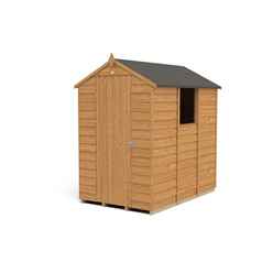 6ft x 4ft (1.8m x 1.3m) Overlap Apex Wooden Garden Shed With Single Door and 1 Window - Modular