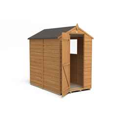 6ft x 4ft (1.8m x 1.3m) Overlap Apex Wooden Garden Shed With Single Door and 1 Window - Modular