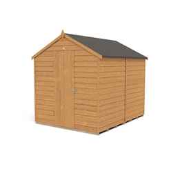 8ft x 6ft (2.4m x 1.9m) Overlap Apex Security Shed With Single Door - Windowless - Modular