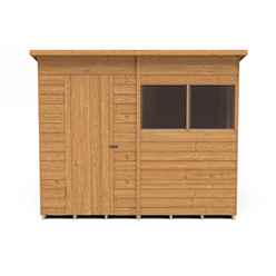 8ft X 6ft (2.4m X 1.9m) Dip Treated Overlap Pent Shed With Single Door And 2 Windows - Modular - Core