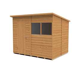 Installed 8ft X 6ft (2.4m X 1.9m) Dip Treated Overlap Pent Shed With Single Door And 2 Windows - Modular - Installation Included - Core