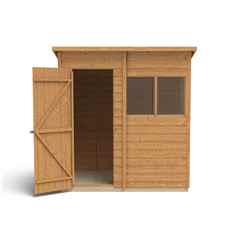 Installed 6ft X 4ft (1.8m X 1.3m) Overlap Dip Treated Pent Shed With Single Door And 1 Window - Modular - Installation Included - Core
