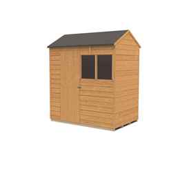 4ft X 6ft (1.3m X 1.8m) Reverse Apex Dip Treated Overlap Shed With Single Door And 1 Window - Modular - Core