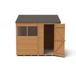 6ft X 8ft (1.9m X 2.4m) Reverse Apex Dip Treated Overlap Shed With Single Door And 1 Window - Modular - Core