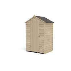 4ft x 3ft (1.3m x 0.9m) Pressure Treated Overlap Apex Wooden Garden Shed With Single Door - Modular