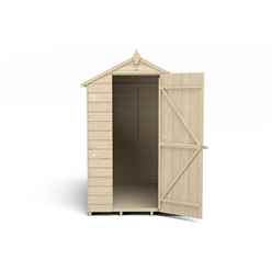 INSTALLED 6ft x 4ft (1.8m x 1.3m)  Pressure Treated Overlap Apex Wooden Garden Shed with Single Door and 1 Window - Modular - INSTALLATION INCLUDED (CORE)