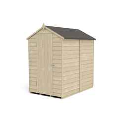 6ft x 4ft (1.8m x 1.3m) Pressure Treated Windowless Overlap Apex Shed with Single Door - Modular (CORE)