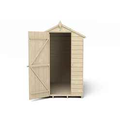 Installed 6ft X 4ft (1.8m X 1.31m) Pressure Treated Windowless Overlap Apex Shed With Single Door - Modular - Installation Included