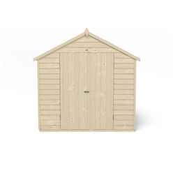 7ft X 7ft (2.2m X 2.1m) Pressure Treated Overlap Apex Wooden Garden Shed With Double Doors And 2 Windows - Modular