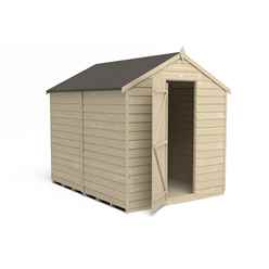 8ft X 6ft (2.4m X 1.9m) Pressure Treated Windowless Overlap Apex Wooden Garden Shed With Single Door - Modular (core)