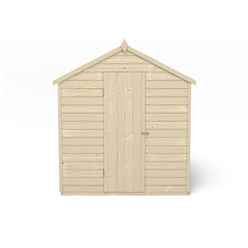Installed 8ft X 6ft (2.4m X 1.9m) Pressure Treated Windowless Overlap Apex Wooden Garden Shed With Single Door - Modular - Installation Included (core)
