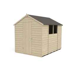 8ft X 6ft (2.4m X 1.9m) Pressure Treated Overlap Apex Wooden Garden Shed With Single Door And 2 Windows - Modular (core)