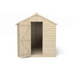8ft X 6ft (2.4m X 1.9m) Pressure Treated Overlap Apex Wooden Garden Shed With Single Door And 2 Windows - Modular (core)