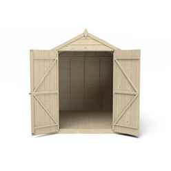 8ft X 6ft (2.4m X 1.9m) Pressure Treated Overlap Apex Wooden Garden Shed With Double Doors And 2 Windows - Modular (core)