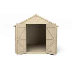 10ft X 8ft (3.1m X 2.5m) Pressure Treated Windowless Overlap Apex Shed With Double Doors - Modular - Core (bs)