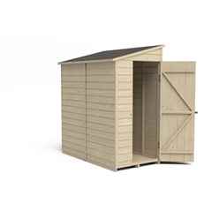 Installed 6ft X 3ft (1.8m X 1.1m) Windowless Pressure Treated Overlap Pent Shed With Single Side Door - Modular - Installation Included - Core