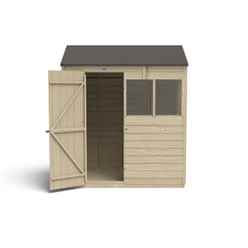 6ft x 4ft (1.3m x 1.8m) Overlap Pressure Treated Reverse Apex Shed With Single Door and 1 Window - Modular - CORE