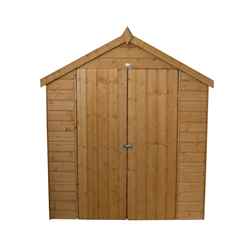 Installed 8ft X 6ft (2.4m X 1.8m) Shiplap Dip Treated Apex Shed With Double Doors And 2 Windows - Installation Included