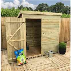 6FT x 3FT Windowless Pressure Treated Tongue And Groove Pent Shed With Single Door