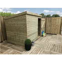 8ft X 6ft Windowless Pressure Treated Tongue & Groove Pent Shed + Single Door
