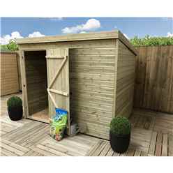 8ft X 6ft Windowless Pressure Treated Tongue & Groove Pent Shed + Single Door