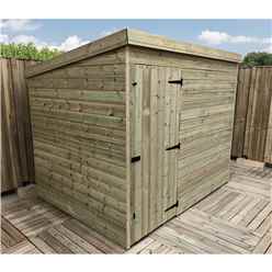 8FT x 6FT Windowless Pressure Treated Tongue & Groove Pent Shed + Single Door