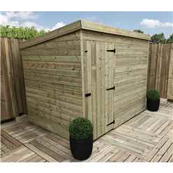 8ft X 7ft Windowless Pressure Treated Tongue & Groove Pent Shed + Single Door