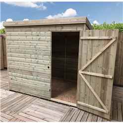 8FT x 3FT Windowless Pressure Treated Tongue & Groove Pent Shed + Single Door