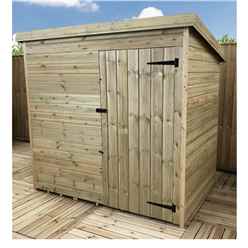 7FT x 4FT Windowless Pressure Treated Tongue & Groove Pent Shed + Single Door