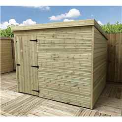 7ft X 5ft Windowless Pressure Treated Tongue & Groove Pent Shed + Single Door