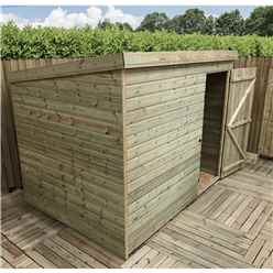 7FT x 7FT Windowless Pressure Treated Tongue & Groove Pent Shed + Single Door