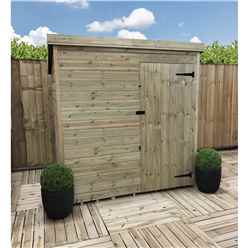 5FT x 4FT Windowless Pressure Treated Tongue & Groove Pent Shed + Single Door