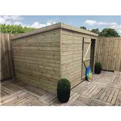 10ft X 7ft Windowless Pressure Treated Tongue & Groove Pent Shed + Single Door