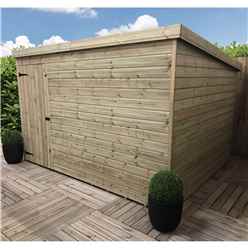 10ft X 7ft Windowless Pressure Treated Tongue & Groove Pent Shed + Single Door