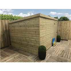10FT x 3FT Windowless Pressure Treated Tongue & Groove Pent Shed + Single Door