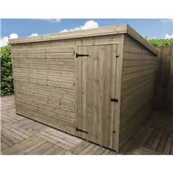 9ft X 4ft Windowless Pressure Treated Tongue & Groove Pent Shed + Single Door