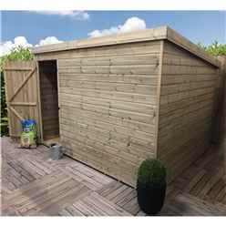 9ft X 5ft Windowless Pressure Treated Tongue & Groove Pent Shed + Single Door