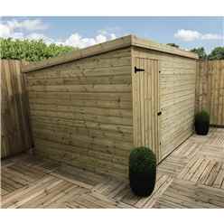 10ft X 4ft Windowless Pressure Treated Tongue & Groove Pent Shed + Single Door