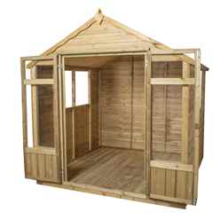 Installed 7ft X 7ft Oakley Pressure Treated Overlap Summerhouse (219cm X 207cm) - Installation Included