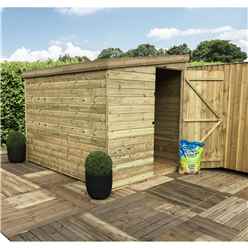 8FT x 6FT Windowless Pressure Treated Tongue & Groove Pent Shed + Side Door